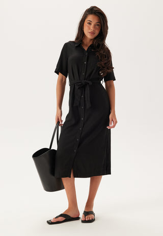 Onlcaro S/S LINEN BL BELT DRES