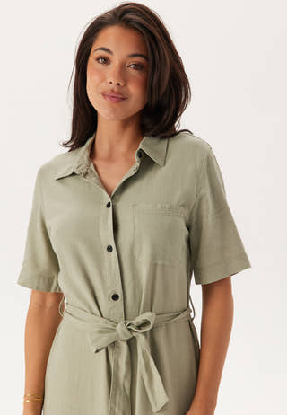 Onlcaro S/S LINEN BL BELT DRES