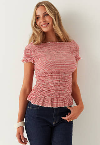 Onlcelle Life Cap Smock Boatneck Top