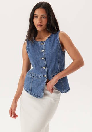 Onlgiulina S/L BUTTON VEST DNM