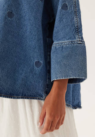 Onlgrace 3/4 HEART EMB DNM SHI