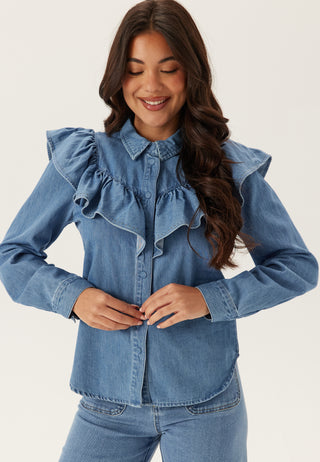 Onlindigo Frill Stud L/S DNM S