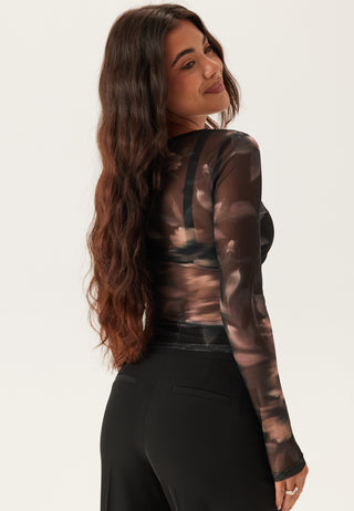 Onlkaya Life Ls Ruching Mesh T