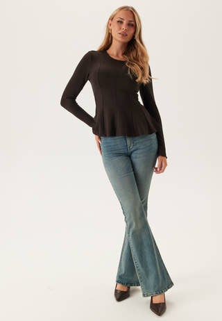 Onlkenya L/S PEPLUM TOP JRS PE