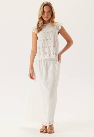 Onllou Life Emb S/S Open Back Top