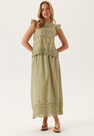 Onllou Life Emb S/S Open Back Top