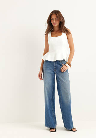 Onlorleen Life Strap Peplum Top