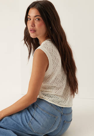 Onlsunny Sl Pointelle Top Knt