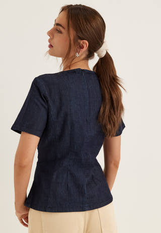 Onltammy S/S FITTED DNM SHIRT