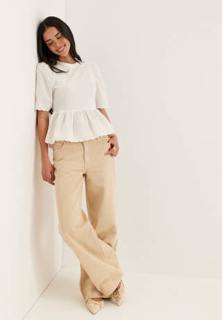 Onlveronika Life S/S MIX PEPLUM TOP