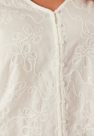 Onlzion 3/4 V-NECK EMB TOP WVN