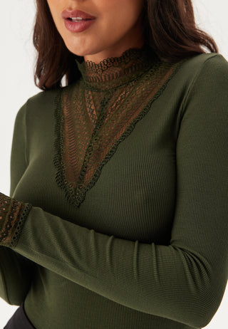 Onltilde L/S High Neck Lace Top JRS