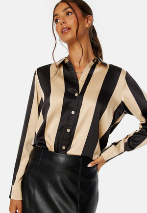 Victoria LS Loose Satin Shirt