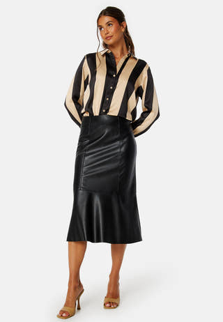 Victoria LS Loose Satin Shirt