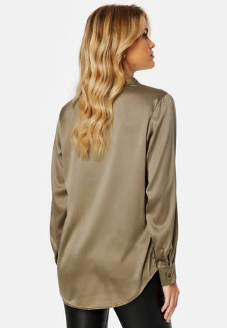 Victoria LS Loose Satin Shirt