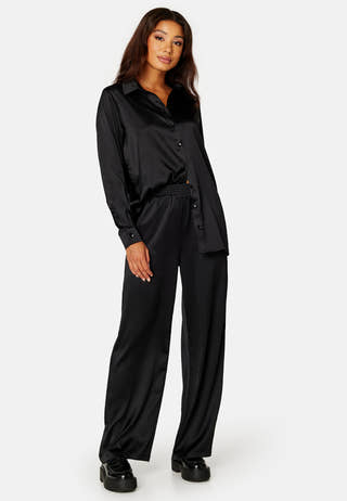 Victoria LS Loose Satin Shirt