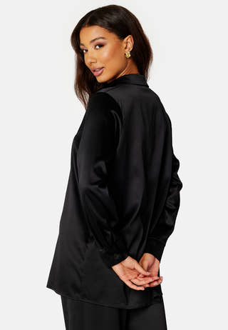 Victoria LS Loose Satin Shirt