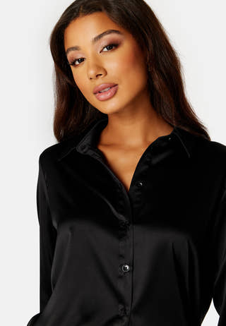 Victoria LS Loose Satin Shirt