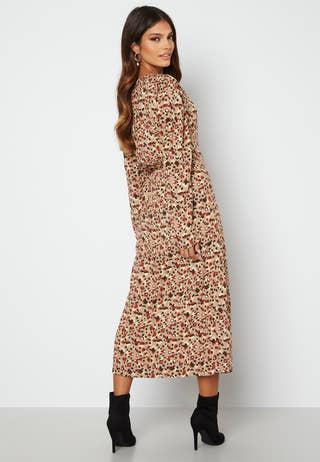 Carly LS Wrap Midi Dress