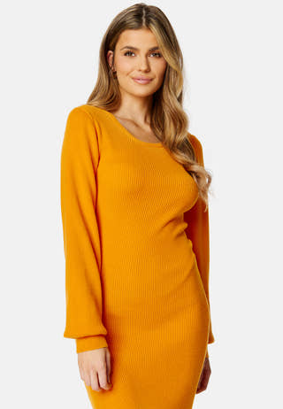 Dicte LS Long Slit Knit Dress