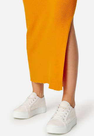 Dicte LS Long Slit Knit Dress