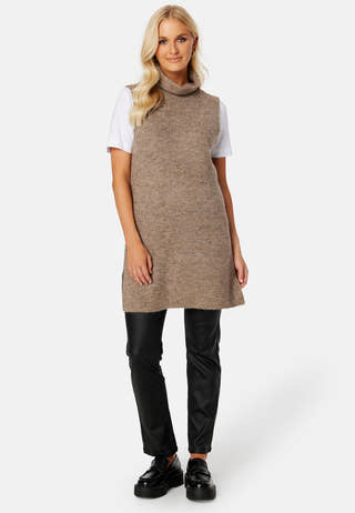Ellen Rollneck Long Knit Vest