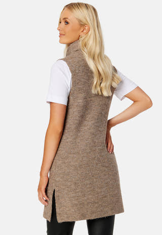 Ellen Rollneck Long Knit Vest