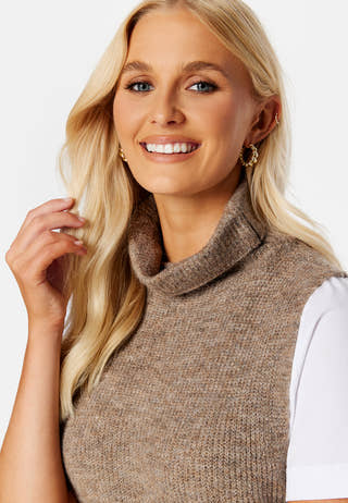 Ellen Rollneck Long Knit Vest