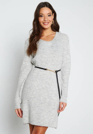 Ellen V-neck Knit Dress