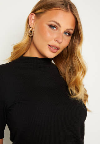 Fraya 2/4 Mock Neck Top