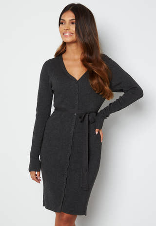 French LS V-Neck Knit Dress