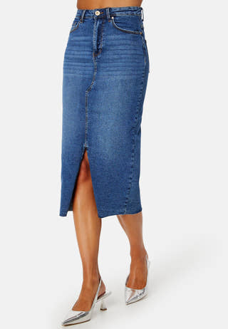 Jessie HW Denim Midi Skirt