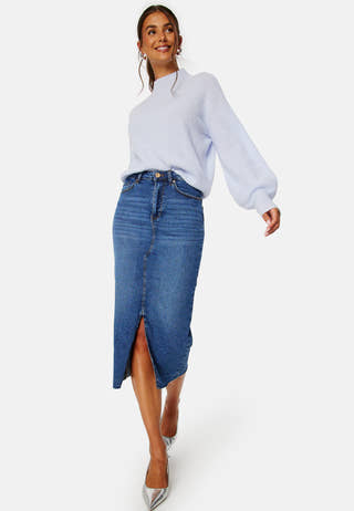 Jessie HW Denim Midi Skirt