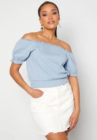 Leaf Ss Cropped Smock Top