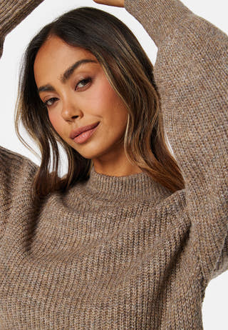 Natalee LS O-Neck Knit Dress