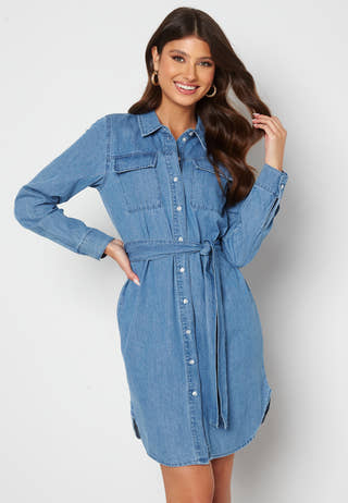 Osalina LS Midi Denim Dress