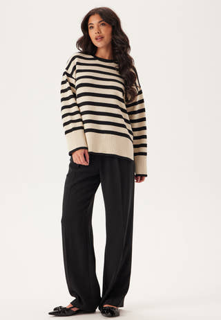 Pcava Ls O-neck Slit Knit