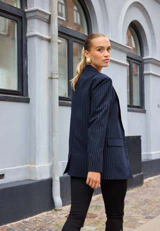 Pcbozzy Ls Loose Striped Blazer