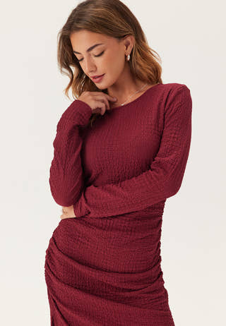 Pcjamal Ls Midi Rouching Dress