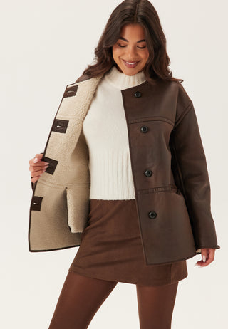 Pcjulie Reversible Teddy Coat