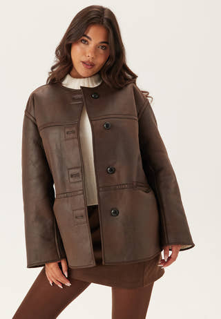 Pcjulie Reversible Teddy Coat