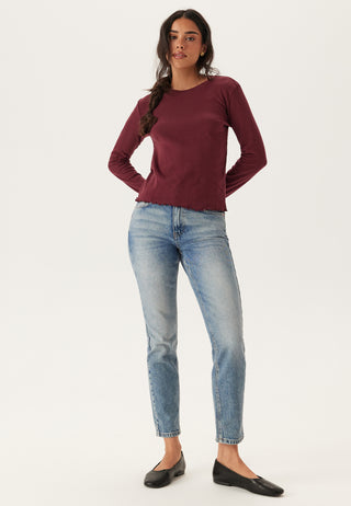 Pcmarie Ls O-neck Poin Top