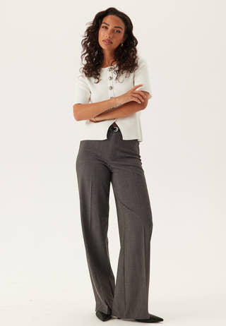 Pcmarie Ss O-neck Split Knit