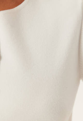 Pcmarie Ss O-neck Split Knit