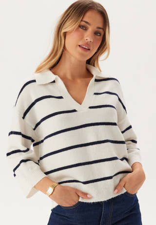 Pcmikela 3/4 V-NECK POLO KNIT
