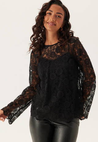 Pcolline Ls Lace O-neck Top
