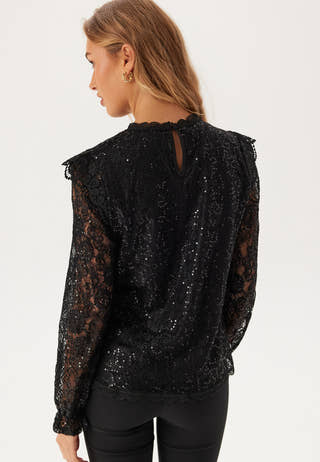 Pcolline Ls Lace Sequins Top