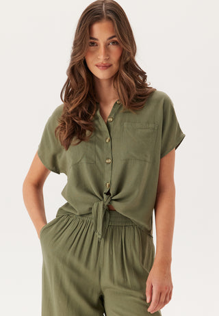 Pcpia Ss Tie Shirt Wvn Noos