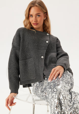 Pcsiga Ls Overlap Knit Cardiga