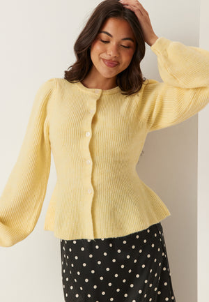 Pcsilly Ls Puff Knit Cardigan